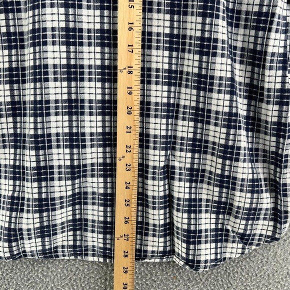 LUCKY BRAND Shirt Womens Medium Windowpane Plaid Flannel Casual Button Up Ladies - Picture 15 of 16